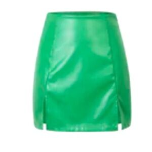 Green mini skirt